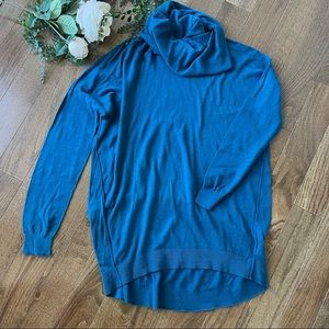 Ruby Moon Cowl Neck Tunic Sweater Teal